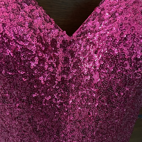 Jovani 07666 Raspberry Sequin Spaghetti Strap Short Dress. Size 0. - Picture 6 of 9